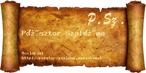 Pásztor Szalóme névjegykártya